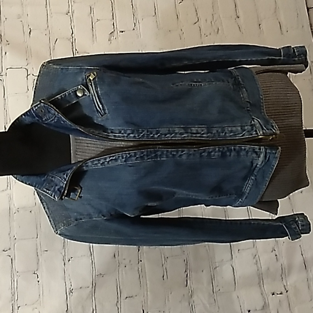 Vintage Ralph Lauren Fashion Buckles Zipper Closure Jean Jacket Blue
